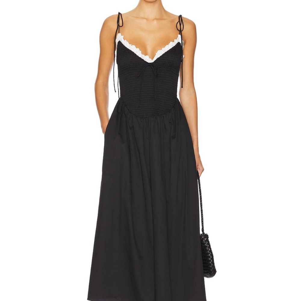 Bethany Midi Dress in Black